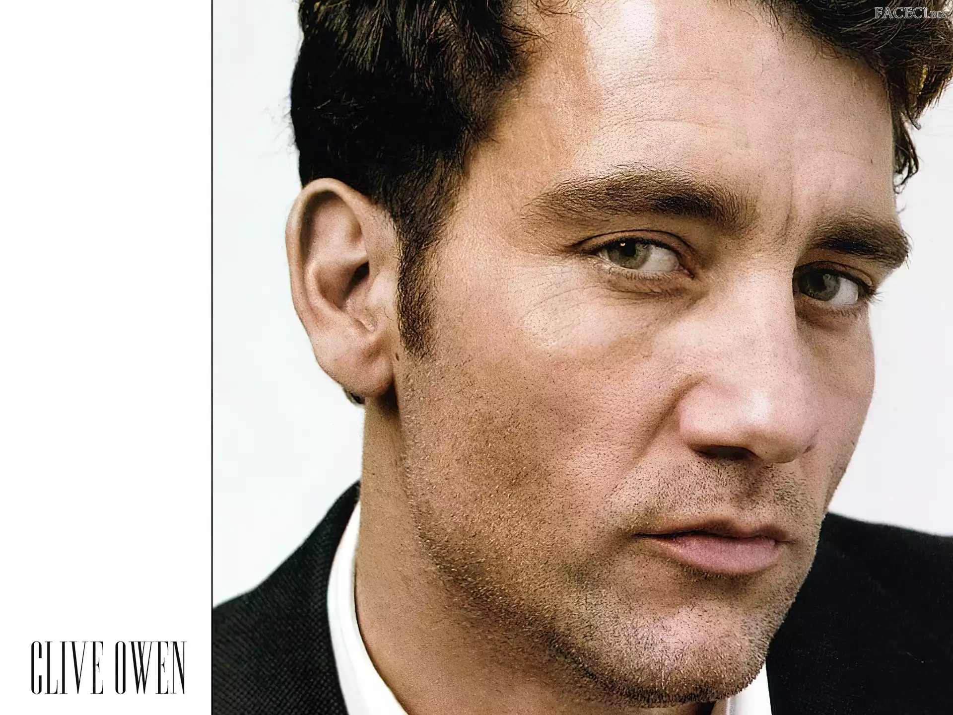 jasne oczy, Clive Owen, ciemne włosy